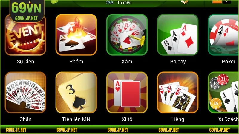 Trải nghiệm sảnh game bài 69VN hấp dẫn